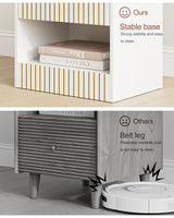 Masupu Small Night Stand Modern Bedside Table NightStand Farmhouse Boho Wooden Bedside Table with Drawer,Side End Table for Bedroom,Living Room,Office White Masupu