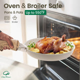 Chef Power Ceramic Cookware Set Non Toxic with Detachable Handles, Healthy Nonstick Pans and Pots Set 19 Pcs, Induction Dishwasher Oven Safe Kitchen Set, PFAS PFOA & PTFE Free, Cream White Chef Power