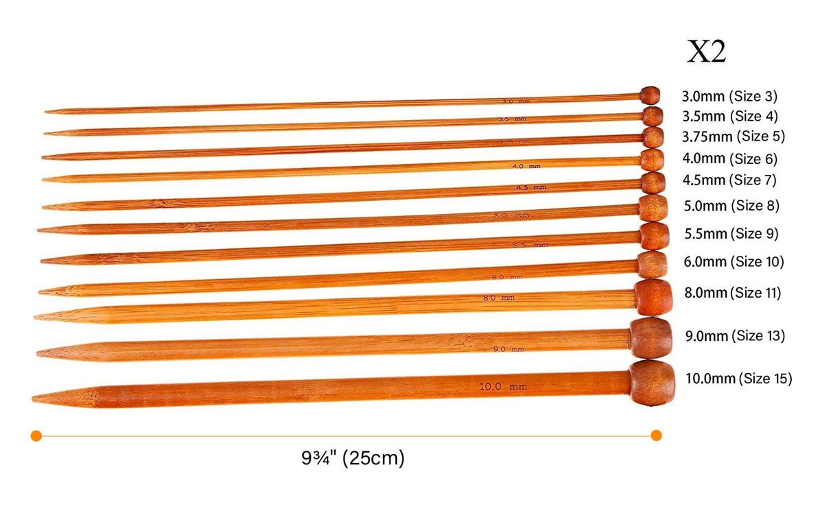 Bamboo Knitting Needles Set Knitting Needle Case Kits for Beginners Wooden Wood Fairycece