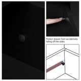 Yaheetech Black Wooden Bathroom Storage Cabinet with 4 Drawers and Double Doors Yaheetech