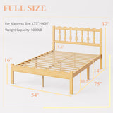 ZIYOO Solid Bamboo Wood Full Size Bed Frame with Headboard, 14 inch Platform Bed Frames Full No Box Spring Needed with Steel Slats, Sturdy and Stable, Easy Assembly, Noise Free ZIYOO