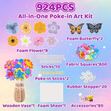 Poke Art Flower Bouquet Craft Kit - DIY Creative Activity Toy with 8 Flowers & 2 Butterflies, Wooden Arts and Crafts for Kids Ages 4 5 6 7 8+, DIY Creative Christmas Gift Kit for Girls Ages 4-12 GFLLFG