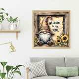 DIYCYCY Gnome Diamond Art Kits for Adults,Sunflower 5D Diamond Painting Kits for Beginners,Round Full Drill Diamond Dots Paintings,Diamonds Pictures Gem Art for adults Crafts Home Decor 13.78X13.78 in DIYCYCY