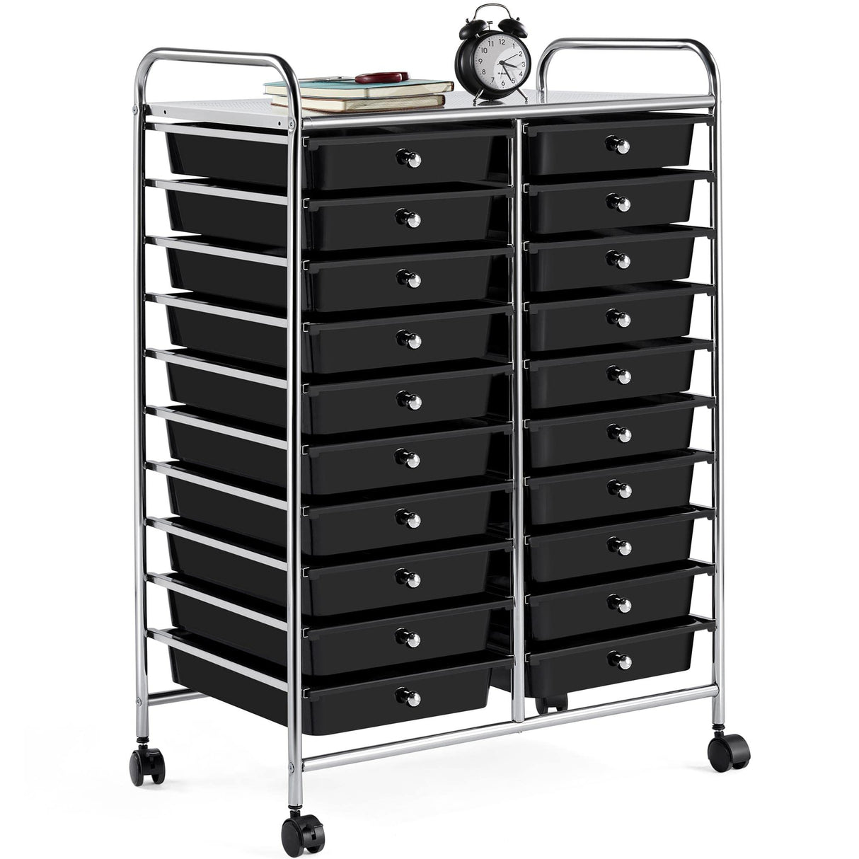 Yaheetech 20 Drawers Rolling Storage Cart Multipurpose Movable Organizer Cart Tools Scrapbook Paper Organizer on Wheels, Black Yaheetech