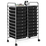 Yaheetech 20 Drawers Rolling Storage Cart Multipurpose Movable Organizer Cart Tools Scrapbook Paper Organizer on Wheels, Black Yaheetech