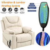 LITVZ 180 Degrees Lay Flat Lift Recliner Chair with Heat and Massage, Dual Motor Infinite Position Electric Power Lift Recliners for Elderly, Big Man Up to 400 LBS, Seniors, White LITVZ