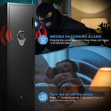 Marcree Gun Safe with Drawer, Rifle Safes for Home, Rifle Cabinet with Alarm System,Metal Gun Cabinets for Rifles and Pistols, Long Gun Safe with Two Movable Gun Racks, Digital Lock Marcree