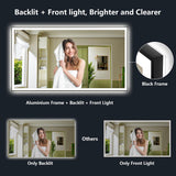 YEELAIT 72x40 Inch LED Bathroom Mirror with Lights (Front Lit and Backlit) Black Framed Lighted Vanity Mirror for Bathroom Wall Dimmable Anti-Fog Memory Tempered Glass Horizontal/Vertical YEELAIT