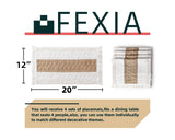 FEXIA Boho Placemats Set of 4, Macrame Table Decor Farmhouse Style Placemats in Natural Cotton Burlap, for Kitchen and Dining Table Centerpiece Home Decorations FEXIA