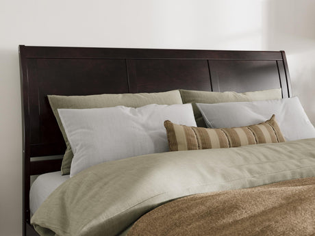 AFI Portland King Sleigh Solid Wood Panel Headboard in Espresso AFI