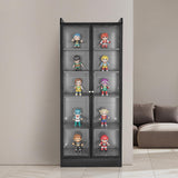 VEVOR Display Cabinet with Doors, 67 in Tall Lighted Display Case with 2 Adjustable Shelves, 5-Tier Curio Collectibles Storage Cabinet, Bookshelf Bookcase for Pantry Bedroom Living Room Office VEVOR