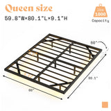 AMERLIFE Queen Size Floating Bed Frame with LED Lights - Heavy Duty Metal Platform, No Box Spring Needed, Noise Free in Black AMERLIFE