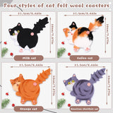 OEHPICC Cat Coasters Needle Felting Kit,Needle Felting Starter Kit,Wool Felting Kit with Wool Roving, Foam Pad and Instructions for DIY Felting Starters OEHPICC