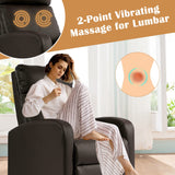 MKDLUFEI Recliner Chair, Adjustable PU Leather Single Sofa Chair, Recliners Chair with Upgraded Footrest for Adults, Small Recliner Chair for Small Spaces, Living Room, Bedroom, Brown MKDLUFEI