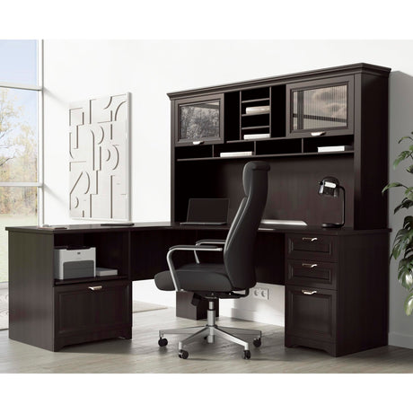 Realspace® Magellan Performance 71"W L-Shaped Corner Desk, Espresso Realspace