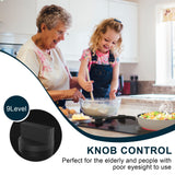 Karinear 110v Electric Cooktop 2 Burners, 12'' Electric Stove Top with Plug in, Knob Control Countertop & Built-in Ceramic Cooktop, 9 Heating Level, Hot Warning, Over-Temperature Protection Karinear