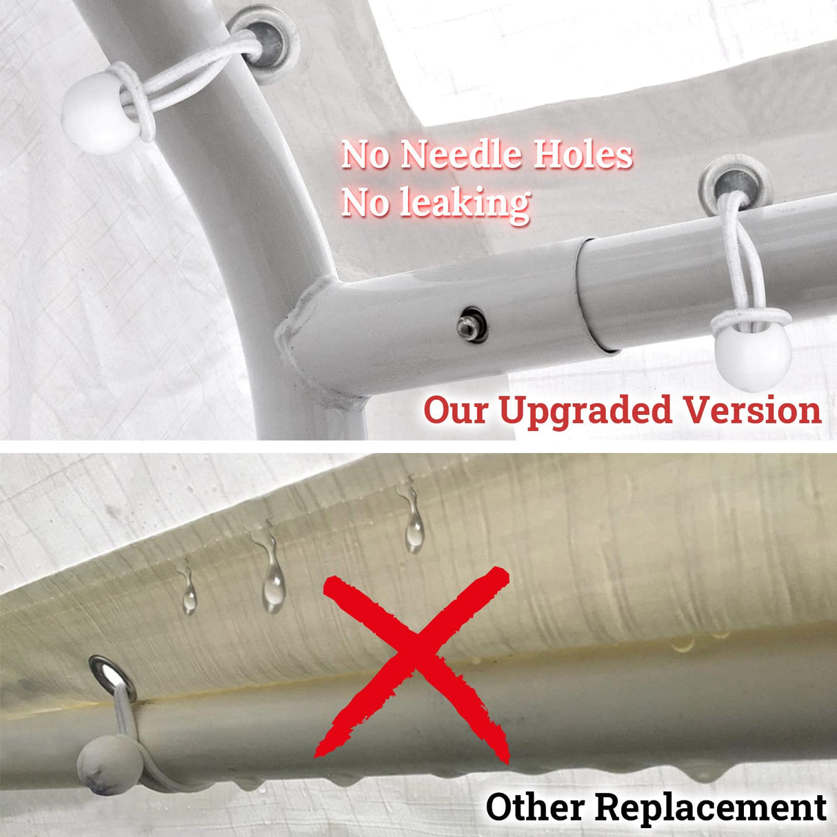 BenefitUSA Muli-ti Size Carport Replacement Canopy Garage Top Tarp Shelter Cover w Ball Bungee Cords, Canopy Onl with Edge (12'x20') BenefitUSA