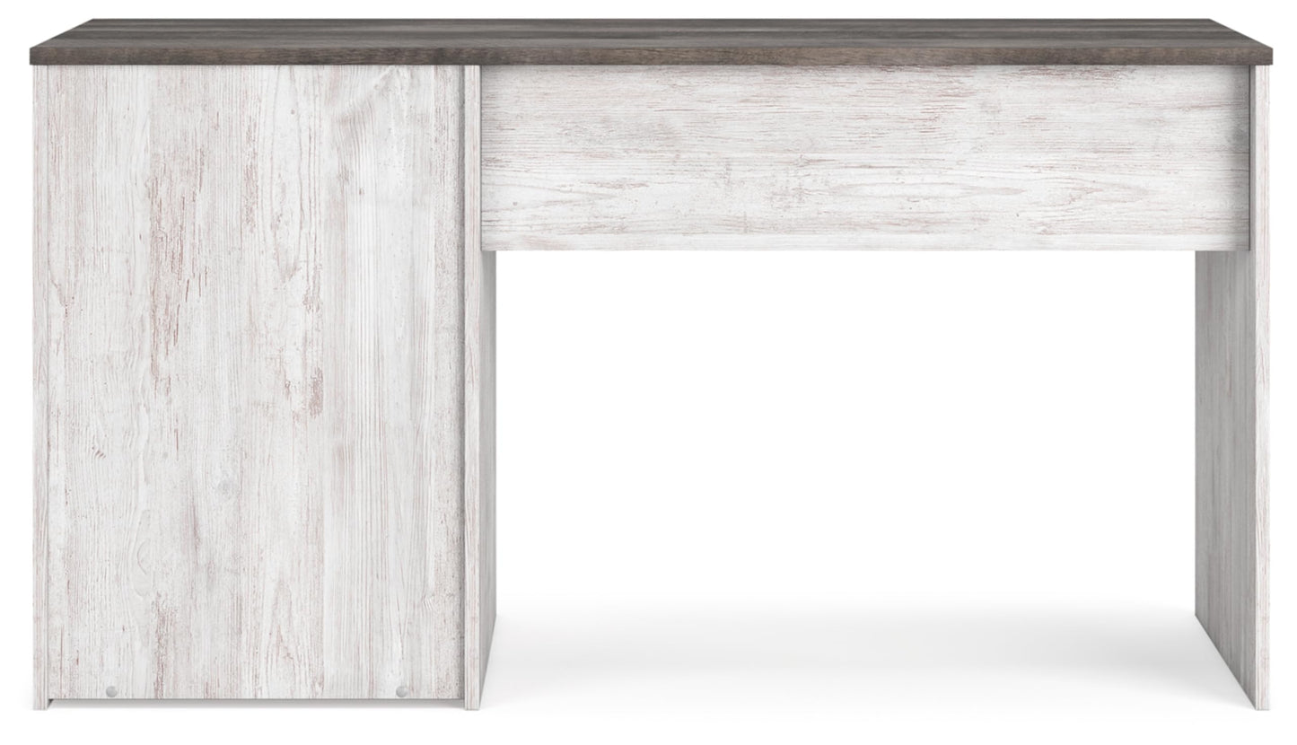 Signature Design by Ashley Shawburn 3-Drawer Home Office Desk, 54" W x 19" D x 29" H, White & Gray - WoodArtSupply