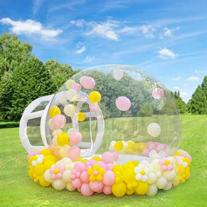 Inflatable Bubble House,13ft Bubble Tent Dome & 8ft Tunnel, Clear Bubble Dome, PVC Transparent Inflatable Bubble House with Blower for Kids Party Balloon Garden Tent for Outdoor Backyard Part - WoodArtSupply