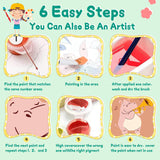 4 Pack Paint by Numbers Kit for Kids with Wooden Frame, Animals Easy Framed Paint by Numbers for Kids Age 4-8-12, DIY Simple Acrylic Oil Kids Painting by Numebrs Kit for Home Wall Decor (8x8 Inch) Offito