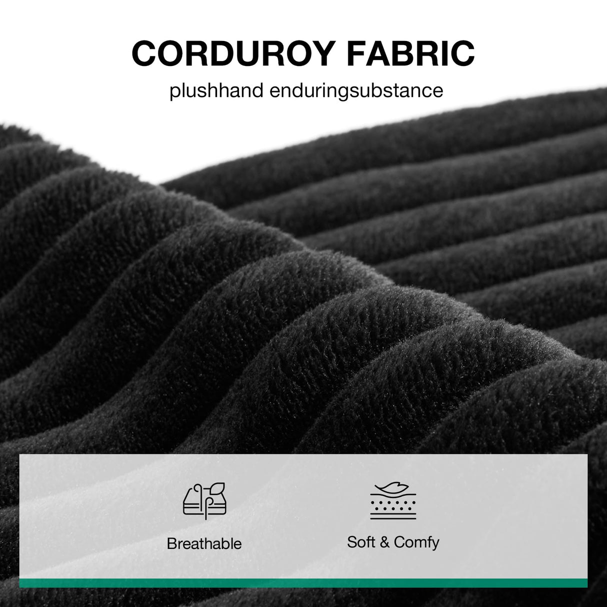 Novilla Oversized Chaise Lounge Indoor, Corduroy Cloud Couch Boneless Chaise Lounge Chair Indoor Deep Seat Reading Chair, 66‘’L x 46‘’W Boneless Couches for Living Room, No Assembly Required, Black Novilla