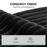 Novilla Oversized Chaise Lounge Indoor, Corduroy Cloud Couch Boneless Chaise Lounge Chair Indoor Deep Seat Reading Chair, 66‘’L x 46‘’W Boneless Couches for Living Room, No Assembly Required, Black Novilla