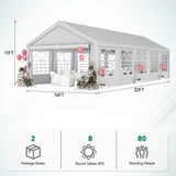 YITAHOME 16x32ft Heavy Duty Party Tent Outdoor Wedding Tent Canopy Event Shelters Upgraded Galvanized Steel Carport with Removable Sidewall Windows for Commercial and Parties, White YITAHOME