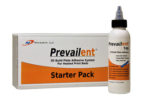 Prevailent T-80, 3D Printer Adhesive Bed Glue Starter Pack - Helps Prevent Warping, Strong Hold and Easy Release with Various Filament Types Including PLA, ABS, TPU, and PETG, 4 fl oz. (118ml) Prevailent