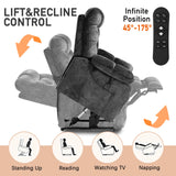 EONIX Oversized Big Man Power Lift Recliner Chair for Elderly with Heat and Massage, 400lbs Dual Motor Lay Flat Electirc Lift Chair with Extended Footrest, SLRY008063, Black EONIX