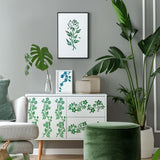 12pcs Leaf Vine Stencils, Leaves & Flower Stencil Reusable Floral Stencil Spring Drawing Templates for Painting on Walls DIY Craft Canvas Home Decor Wall Art Gosknor