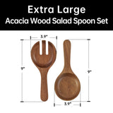 KITEISCAT Extra Large Glass Salad Bowl Set - Salad Bowls for Party with Acacia Wood Base and Salad Serving Utensils - Elegant and Practical Kitchen Must-Have KITEISCAT