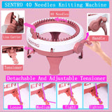 Sentro 40 Needles Knitting Machine, Smart Automatic Knitting Machine for Adults and Beginners, Circular Weaving Crochet Knitting Loom Machine Kit for Hat,Sock,Scarf,Gloves,Sweater PKHOUHYI