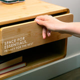 Comfify Modern Floating Nightstand with Drawer – Small, Compact, Minimalist Bamboo Wall-Mount Bedside Shelf, – Midcentury Design, Easy Installation, Clear Instructions - Warm Bamboo Finish Comfify