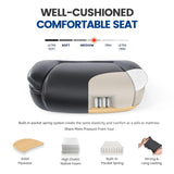 Ergonomic Mid-Back Premium Faux Leather Adjustable Drafting Chair with Multi-Function Arms and Foot Ring, Standing-Desk Matched Tall Swivel Computer Office Stool, Black CHAIRMAN