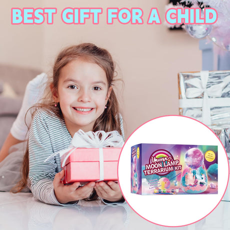 SCWGTPJ Unicorn Gifts for Girls-Unicorn Terrarium Crafts Kit, DIY Toys Kit for Kids Girls, Arts and Craft, DIY Moon Lamp Night Light Christmas Birthday Gift for Girls SCWGTPJ
