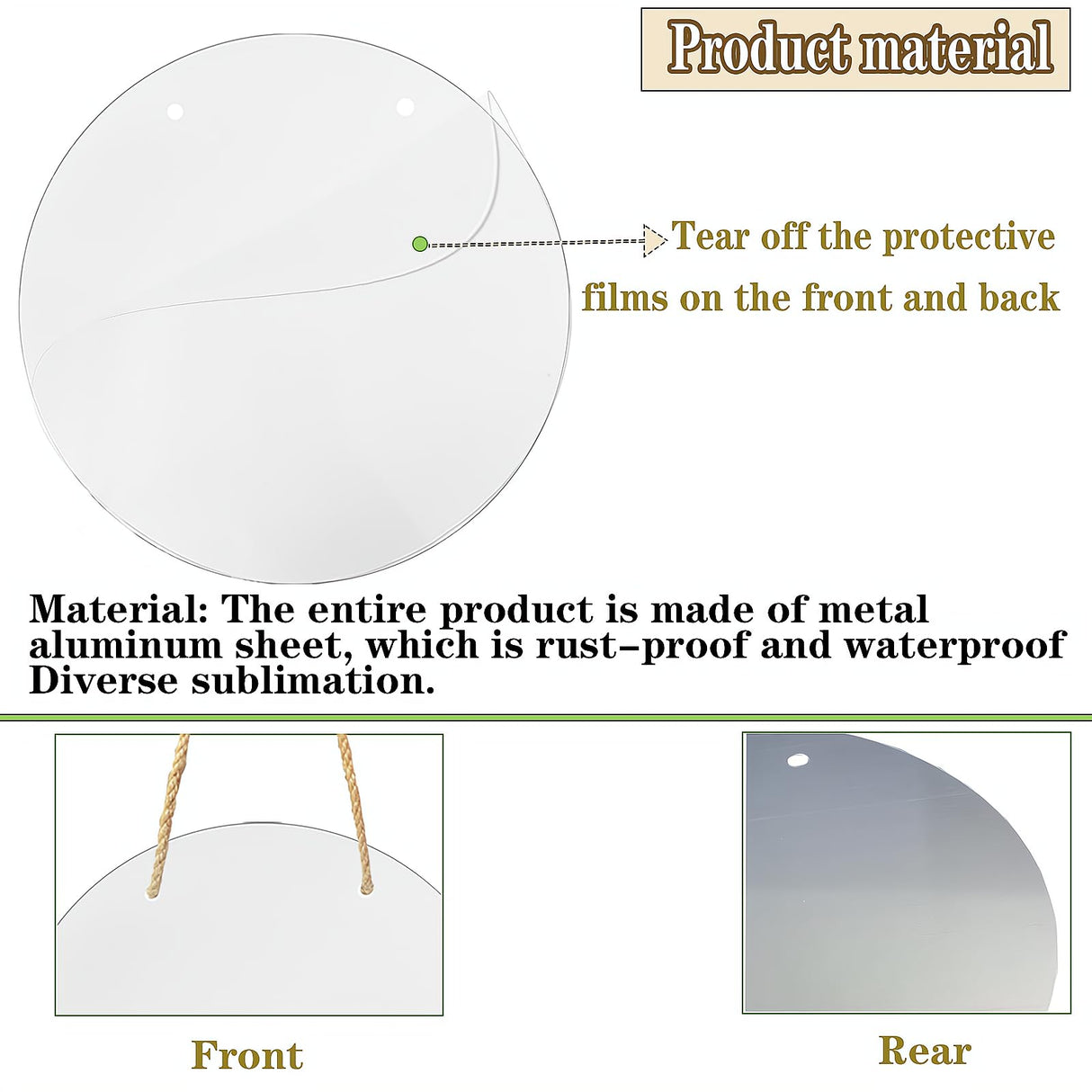 4 pcs Metal Sublimation Door Hanger Blanks,10 inch Round Unfinished Sign Blank,Sublimation Door Decorations Hanging,Sublimation Ornament Blanks,Door Decor Sublimation Metal Sign Blanks Guyuewey