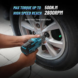 Seesii Electric Impact Wrench Corded, 368Ft-lbs(500N.m) Torque 1/2 inch Impact Gun with 8Amp Cord, 4 Sockets for Car Tire and Home DIY, AC500 Seesii