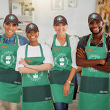 Zoooyawn 2 Set Barista 100 Days of School Costume Coffee Theme Costume 2 Apron 2 Hat for Man Women Kitchen Cooking Zoooyawn