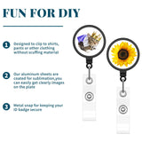 28 Pieces Blank Sublimation Blanks Tag Holder Sublimation Retractable Badge Holder DIY Retractable Heat Transfer ID Badge Holder with Clip for ID Card Holders, Keys, Name Tag (Black) Zonon