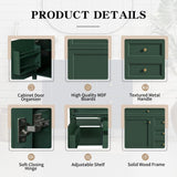 36'' Bathroom Vanity with Top Single Resin Sink Countertop, Solid Wood Frame Modern Storage Cabinet, Tip-Out Drawer, Soft Closing Doors, Green Merax