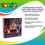 Horror Night Watch Party 1000-Piece Jigsaw Puzzle by Rachid Lotf | Brain Teaser for Adults, Educational Developmental Toys & Games, Building Kit Activities to Encourage Creative Play | 28 x 20 Inches Toynk