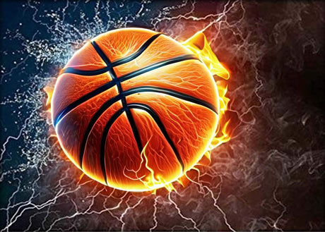 Diymood DIY 5D Diamond Painting Kits for Adults Basketball - Diamond Art Kits for Adults Flame | Full Drill Round | Crystal Mosaic Picture | Beginner | Home Wall Decor | 12x16 inch Diymood