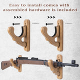 SCUNDA Wall Mount Gun Rack, Gun Rack for Wall, Wood Gun Rack for Shotguns, Rifles, Indoor Gun Wall Hanger for Home Office Storage Display, 2 Pack (Light Brown) SCUNDA
