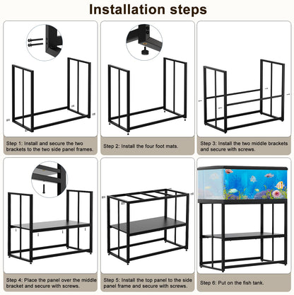 Urban Deco 40 Gallon Fish Tank Stand 660LBS Capacity For Aquarium Stand Metal Fish Tank Stand 38.2"x18.5"x29.5" Dual-Layer Design Terrarium Stand Ideal for Home and Office - WoodArtSupply