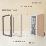 Afuly 8x10 Picture Frame Wooden Distressed Rustic Photo Frame with White Heart Burlap Lace, Solid Wood Frame for Farmhouse Wall Tabletop Home Decor Anniversary Wedding Gifts for Mom Grandma Afuly