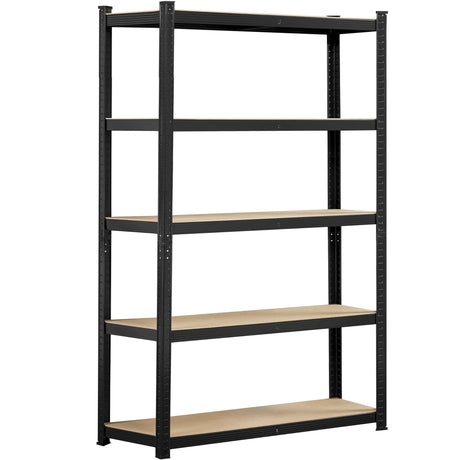 Topeakmart 5-Tier Utility Shelves, Metal Storage Shelves Garage Shelving Unit Adjustable Garage Storage Shelves Storage Racks Heavy Duty Shed Shelving- Black, 35.5 x 12 x 71 Inch Topeakmart