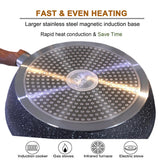 Kitchen Academy Induction Cookware Sets - 12 Piece Cooking Pan Set, Granite Black Nonstick Pots and Pans Set Kitchen Academy