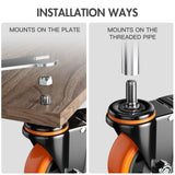 4 Inch Caster Wheels 2200Lbs, Threaded Stem Casters Set of 4 Heavy Duty, 1/2"-13 x 1 (Screw Diameter 1/2", Stem Length 1"), Safety Dual Locking Industrial Castors, Wheels for Cart, Furniture YUPEZOP