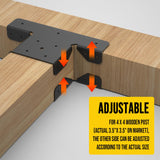 Lipshome 4Pcs Heavy Duty Pergola Brackets,Adjustable Pergola Brackets 4x4,Can be Fence Post Brackets for Metal Posts to Wood (4pcs 3-Way T Brackets) Lipshome