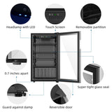 Erivess Compact Freestanding Beverage Refrigerator,126 Can/3.2 Cubic Feet Mini Fridge with Glass Front Door for Soda, Beer or Wine, Under Counter Small Refrigerator with Adjustable Shelves Erivess